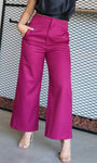 High Waist Side Pocket Wide Pants