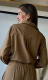 Long Sleee Front Pockets Blouse