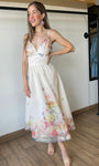 Organza Floral Print Maxi Dress
