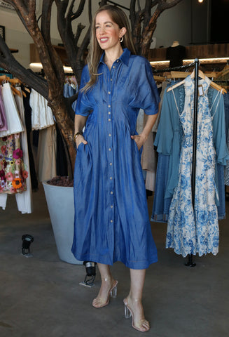 Indigo Button Down Dress