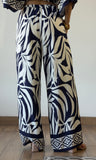 Navy Printed Pants