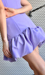 Sleeveless Bubble Hem Buttoned Mini Dress