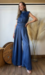 Blue Sleeveless Jumpsuit