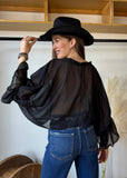 Black Ruffle Blouse