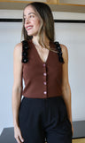 Brown Flower Detail Vest