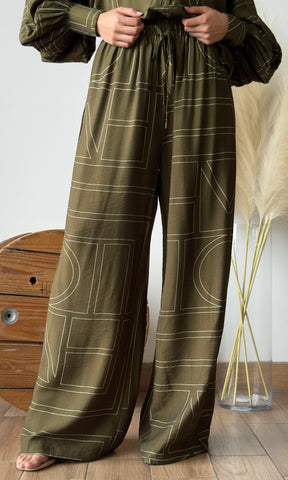 Olive Bottom Pants (Set)