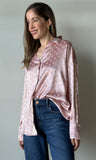 Dot Printed Satin Blouse Top