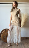 Lace Contraste Sleeveless Dress