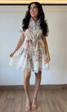 Short Sleeve Button Down Belted Dress