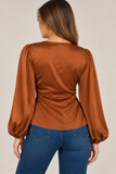 Long Sleeve Waist Trip Top