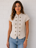 Napoleon Style Short Sleeve Blouse