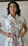 Short Sleeve Button Down Belted Dress
