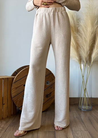 Textured  Wide Leg Pants