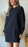 Washed Oversized Mini Sweatshirt Dress