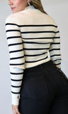 White Stripe Light Sweater