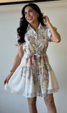 Short Sleeve Button Down Belted Dress