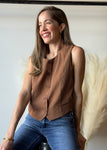 Striped Button Vest