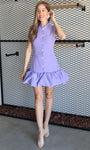 Sleeveless Bubble Hem Buttoned Mini Dress