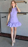 Sleeveless Bubble Hem Buttoned Mini Dress