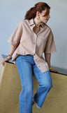 Short Sleeve Button Down Oversized Shirt