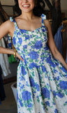 Printed Tied Strap Sleeveless Long Dress