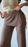 Tied Overwrap Texture Knit Long Pants