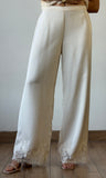 Lace Trim Hem Pants