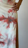 Printed Plunge Cowl Maxi Dress
