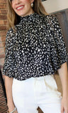 Black and White Print Blouse