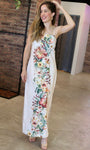 Flower Print Linen Dress