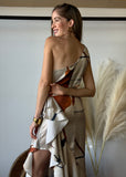 Multi-Colored Satin Dress
