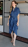 Button Front Drop Shoulder Dress