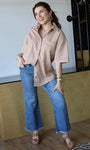 Short Sleeve Button Down Oversized Shirt