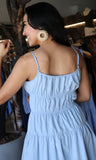 Front Tie Tiered Long Dress