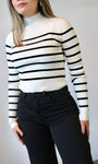 White Stripe Light Sweater