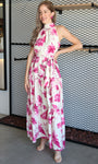 Floral Print Halter Maxi Dress