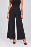 Black Lace Trim Pants