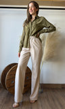 Pearl Detailed Collar Button Shirt