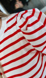 Red Stripe Sweater Top