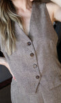 Sleeveless Button Down Vest