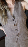 Sleeveless Button Down Vest