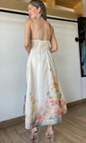 Organza Floral Print Maxi Dress