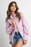 Striped Long-sleeve Button-up Shirt