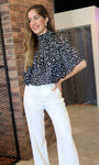 Black and White Print Blouse