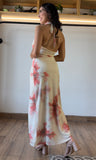 Printed Plunge Cowl Maxi Dress