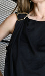 Sleeveless Top with Gold Trim