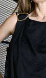 Sleeveless Top with Gold Trim