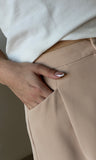 Pleated Waist Woven Shorts