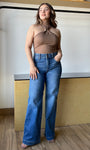 Metallic Ring Off Shoulder Stretch Top