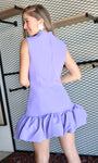 Sleeveless Bubble Hem Buttoned Mini Dress